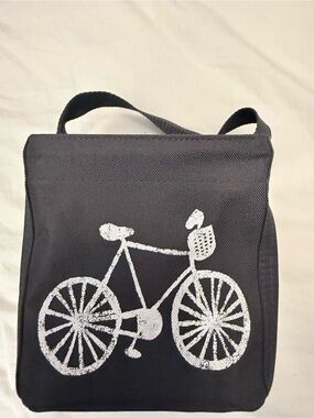 Thirty-One Charcoal Gray Bicycle Graphic tiny tote